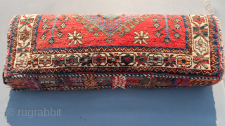 Half Korjinn,bag opened . Old. l x b. Ca: 107 cm. x 62 cm.  ( 42.  inch x  24. inch. ca:) Persian.( Heriz ?/ Hamadan ? )  Wool  ...