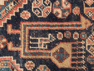 South Persian tribal, ca 260 x 155 cm. wool on wool, cleaned, washed, wool on wool. Cloth-like thin. Something for a large dining/dinner table . Old/antique.       