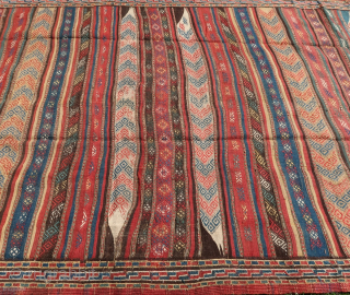 Kordi, Kurdish Kilim, brocaded, ca; 345 cm x 185 cm. Wool on wool, good overall condition. Ca. 1930. See also Wilfried Stanzer. "Kordi".page 116-117.