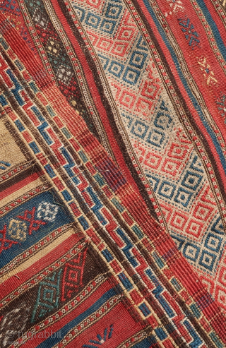 Kordi, Kurdish Kilim, brocaded, ca; 345 cm x 185 cm. Wool on wool, good overall condition. Ca. 1930. See also Wilfried Stanzer. "Kordi".page 116-117.