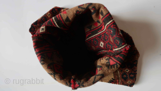 Large fragmented storage bag wool on wool depicting various old/antique motifs .  ca; 60 x 72 cm.  ( Afghan ? Turkman ? etc.) 75 euro ex transport costs.   