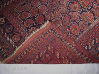 Ghashgai ? Afshar ? ,a whole lotta Boteh and two Turtles. Wool on wool. ca, 335 cm x 170 cm. Low pile.  ( Some repairs.)       