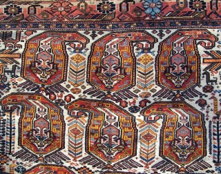 Khamseh,Boteh, wool on wool, a/b overall condition. ca. 191 cm. x 154 cm. First  Qrt, 20thC. Good vibrations. Enjoy.             