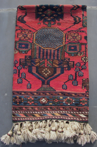 Soumak,Soumakh,Sumak,Sumac,..a nifty little ( Southern Persian .? Beluch ? Afghan ? Turkman, Tribal ?) 110 x 120 cm. ( 3,6 x 4 ft.) Antique ( According to seller/auction house.) .. a mirrored  ...