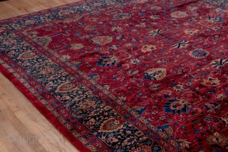 Lahore Carpet

10.0 X 14.8
3.04 X 4.34


The rich raspberry field is decorated by a cloud band, palmette and two-level spiral tendril pattern. The navy border of this northern Indian workshop carpet features three  ...