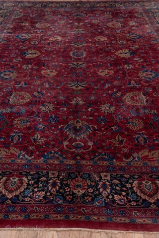 Lahore Carpet

10.0 X 14.8
3.04 X 4.34


The rich raspberry field is decorated by a cloud band, palmette and two-level spiral tendril pattern. The navy border of this northern Indian workshop carpet features three  ...