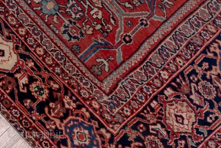 Mahal Carpet

8.5 x 12.0
2.59 x 3.69

This high quality west Persian village carpet displays a good madder red field  with an allover pattern of green lozenges and bars, eight palmette radiating   ...