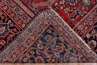 Mahal Carpet

8.5 x 12.0
2.59 x 3.69

This high quality west Persian village carpet displays a good madder red field  with an allover pattern of green lozenges and bars, eight palmette radiating   ...