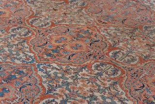 Mahal Carpet

10.4 x 13.0
3.16 x 3.96

This  well-woven and attractively coloured west Persian village Mahal has a pattern of  alternating rust/rose lobed panels  and ivory concave reserves, both filled with  ...