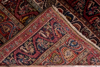 Bidjar Runner

3.4 x 12.1
1.03 x 3.68

In the Caucasian style, this Kurdish Persian runner displays five columns strips in navy, red and ivory featuring botehs and palmettes within undulating vines. The colours are  ...