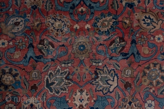 Tabriz Carpet

9.0 x 11.6
2.74 x 3.53
 
The  deep rose field displays a variation on the classic "Vase carpet" pattern of erect and tilted palmettes in a wide variety of styles and  ...