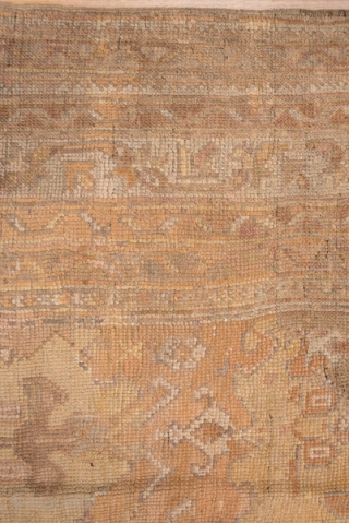 Oushak 

12.0 x 13.8 
3.65 x 4.20

The all over large scale pattern on this rug is an adaption of a seventeenth century "Smyrna" design, upsized and given a subtle palette. The complementary  ...