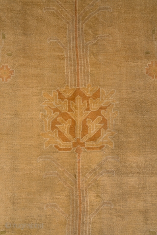 Oushak Carpet

11.2 x 18.6
3.41 x 5.66

This golden field west Turkish carpet has ab Art Nouveau/Arts and Crafts look with three columns of geometric palmettes on tall stalks on an otherwise open ground.  ...