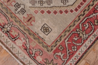 Oushak Runner

2.9 x 9.7
0.88 x 2.95 

This western Anatolian workshop runner has a Caucasian Shirvan design of  five stepped hexagonal disjoint medallions detailed  in ivory, beige, red and dark brown  ...