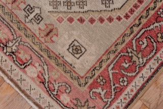 Oushak Runner

2.9 x 9.7
0.88 x 2.95 

This western Anatolian workshop runner has a Caucasian Shirvan design of  five stepped hexagonal disjoint medallions detailed  in ivory, beige, red and dark brown  ...