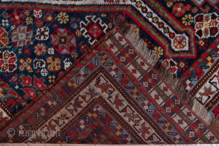 Khamseh Runner

3.6 x 15.2
1.09 x 4.63 
The medium blue field of this south Persian tribal runner displays a pole medallion of four ivory and one red hexagons with colourful small and medium  ...
