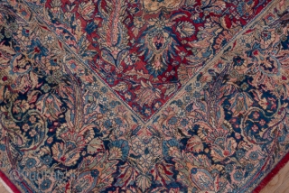 Kerman Carpet

9.9 x 16.11
3.01 x 4.91

The natural scarlet cochineal red field is densely covered by a palmette, long leaf, boteh leaf and escutcheon allover, unidirectional  pattern. A variety of small flowers  ...