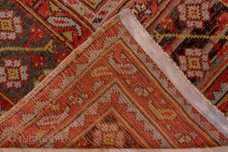 Oushak Carpet

12.6 x 13.9
3.84 x 4.23

This almost square west Anatolian antique carpet is done in the 18 th century “Smyrna” style with a Turkey bred field covered by a Yaprak (Leaf) pattern.  ...