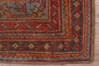 Oushak Carpet

12.10 x 16.7
3.68 x 5.09

This antique western Turkish carpet features a red field closely covered by alternating columns of palmettes and Yaprak lozenges with an attractive medium blue-green and a dark  ...