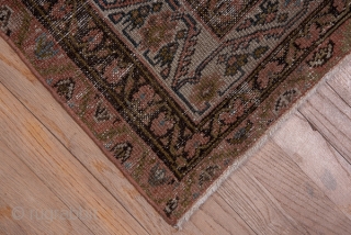 Malayer Carpet

6.0 x 13.2
1.82 x 4.02
The camel tone field displays a small boteh pattern reversing orientation row by row within a main ivory
border of a faceted, fringed vine and rosettes. The carpet  ...