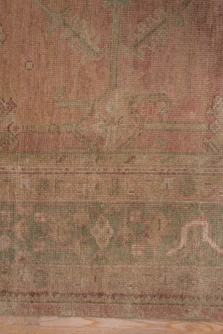 Oushak Carpet

12.1 x 14.5
3.68 x 4.41

This very mellow, almost monochrome, west Anatolian town carpet displays a mini-Yaprak design in
lateral field columns and a central pole of jagged stars and simple palmettes. Small  ...