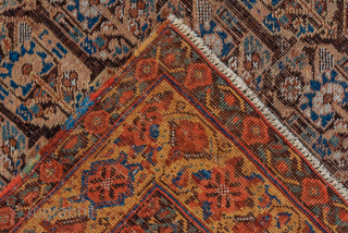 Antique Persian Afshar Rug, Circa 1900. Finely drawn allover pattern of stylized cypress trees and geometric floral motifs in warm camel, walnut, and soft blue tones.

4'1" x 5'8"

Item No: 91804   