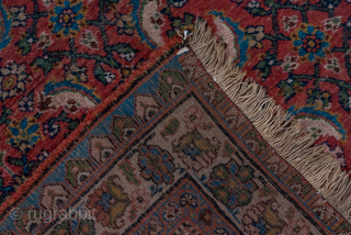 Antique Persian Bidjar Runner, Circa 1920. finely woven allover Herati design set against a richly colored crimson field with an elegant floral border.
3'9" X 10'2"
Item No: C91101