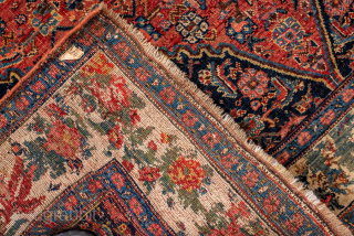 Antique Persian Bidjar Rug, Circa 1900. Finely drawn ivory diamond medallion set within a richly patterned terracotta field framed by an elegant ivory floral border.
4'9" x 8'1"
Item No: 98992