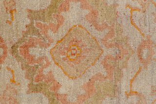 This magnificent antique Oushak rug, woven circa 1900, showcases the timeless elegance for which Oushak weaving is celebrated. The expansive 13 × 15 ft scale makes it a commanding centerpiece, perfect for  ...