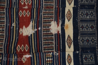 Old african textil Fulani 240cmX162cm ,you can see some damages on the pictures.                    