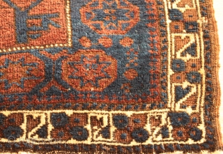 Antique Baluch Bagface. circa 1900. Soft silky wool with good pile .Natural colors. Good condition.Clean and hand washed .size .0.63cm x 0.92cm           