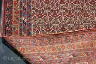 Wonderful antique afshar with rare floral design  finely woven  circa 1880, all dyes natural, original flat weave ends and original sides, in lovely condition ( ! old 5cm . 3repairs  ...