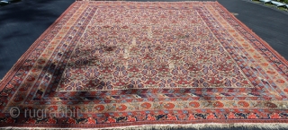 Wonderful antique afshar with rare floral design  finely woven  circa 1880, all dyes natural, original flat weave ends and original sides, in lovely condition ( ! old 5cm . 3repairs  ...