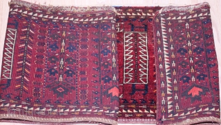 TURKMEN TORBA ORIGINAL GOOD CONDITION  4 rare animal picture  Clean and Hand Washed  Circa 1910/20 Size 1.64cm x 0.47cm           