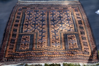 Baluch rug  natural dye . original piece . condition as you can see in the picture .size 1.20cm x 0.91cm            