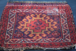Antique Qashghai Bagface natural colors good condition,size 0.53cm x 0.55cm                       