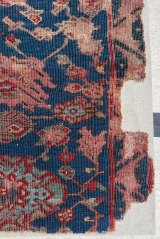 Late 16th century Oushak Fragment. Size 59 x 110 cm. 60 x 110 cm. Please send me direct mail.

emreaydin10@icloud.com

Instagram - @emreaydinrug            