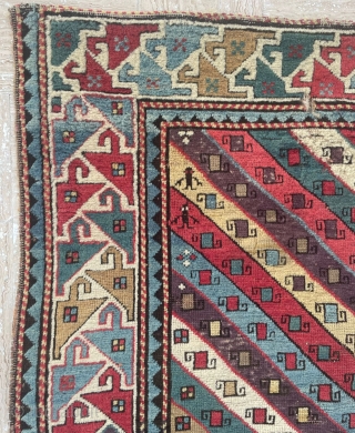 Caucasian Gendje Rug Circa 1860 size 107x196 cm                         