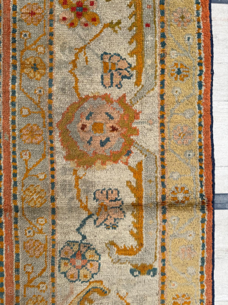 Oushak carpet  border fragment circa 1880-1890. Please send me directly mail.
emreaydin10@icloud.com
0090 + 544 374 10 98                