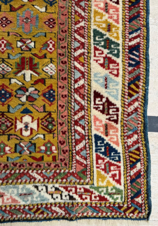 Middle of the 19th Century Kuba Shirvan Rug. İn good condition. Has a rare yellow background. Please send me direct mail. 
emreaydin10@icloud.com
0090 + 544 374 10 98      