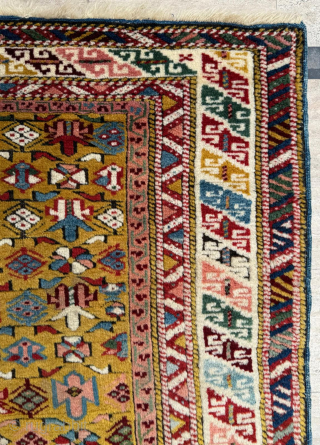 Middle of the 19th Century Kuba Shirvan Rug. İn good condition. Has a rare yellow background. Please send me direct mail. 
emreaydin10@icloud.com
0090 + 544 374 10 98      