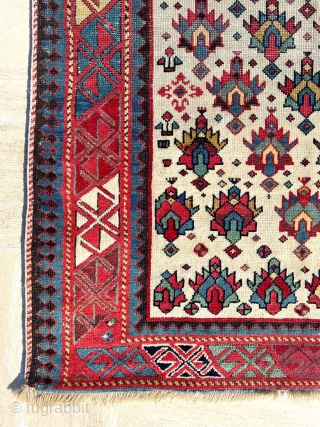 Shirvan Prayer Rug Circa 1850 size 92x140 Cute size.                        