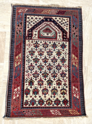 Shirvan Prayer Rug Circa 1850 size 92x140 Cute size.                        