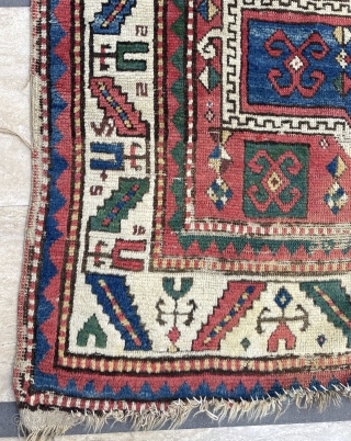 Caucasian Prayer Rug Circa 1850 size 105x180 cm                         