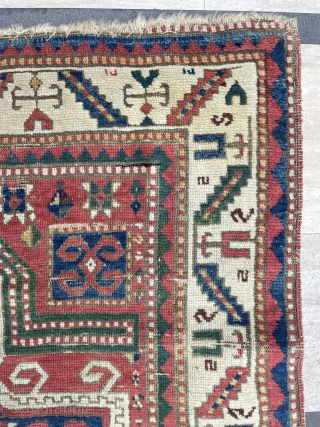 Caucasian Prayer Rug Circa 1850 size 105x180 cm                         