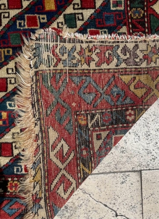 Dated Gendje Caucasian Rug. Cute size. Dated. Great Colours! Size 75x128 cm                     