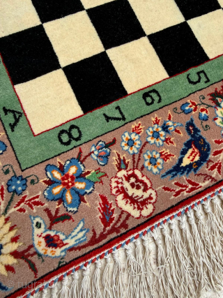 Small Isfahan Rug. It has a beautiful chessboard design, great condition and fine quality. 10 X 10 Quality. 
Size: 53 x 53 cm.

Please send me direct mail

emreaydin10@icloud.com      