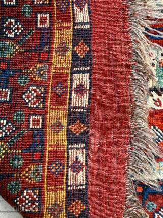 Circa 1870 Khamseh Bag. Good condition. Size 75 x 84 cm. Please send me direct mail.

emreaydin10@icloud.com

Instagram - @emreaydinrug 

              