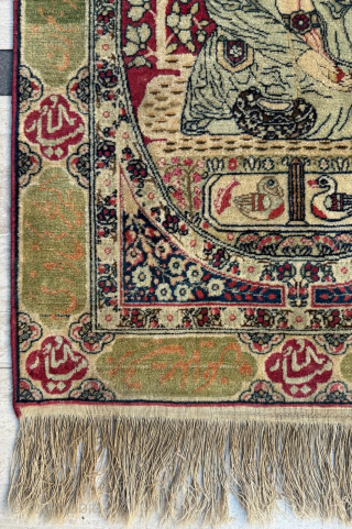 Late 19th Century Pictorial Kirman Rug, size 58 x 82 cm. Please send me direct mail

emreaydin10@icloud.com

Instagram - @emreaydinrug               