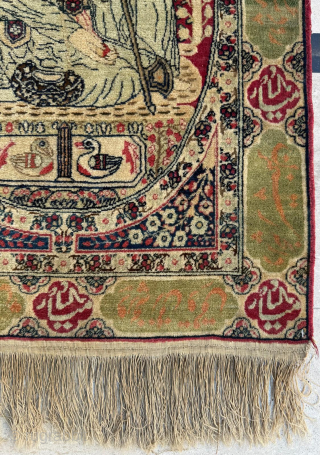 Late 19th Century Pictorial Kirman Rug, size 58 x 82 cm. Please send me direct mail

emreaydin10@icloud.com

Instagram - @emreaydinrug               